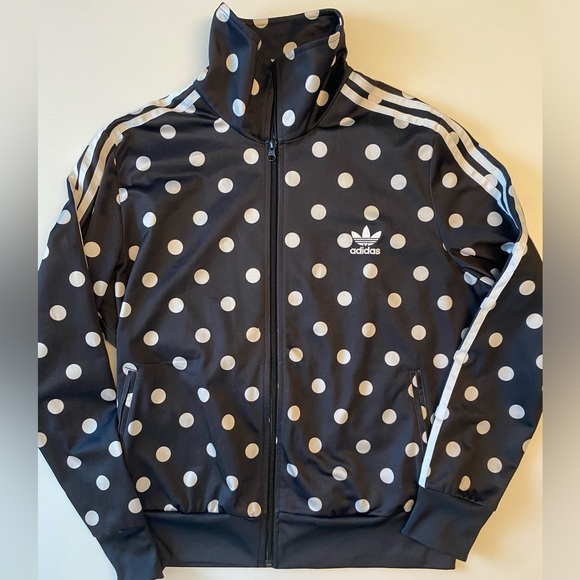 adidas Jackets & Blazers - Adidas original Firebird track jacket black with white polkadots size XL